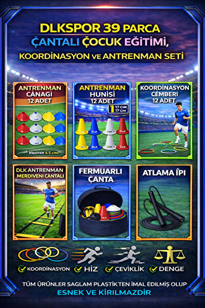 DLKSPORT ÇANTALI 39 PARÇA ÇOCUK EĞİTİMİ , KOORDİNASYON VE ANTRENMAN SETİ ATLA...