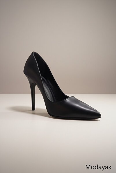 Modayak Pantofi cu toc înalt și vârf ascuțit, negri, model IN toc stiletto VR...