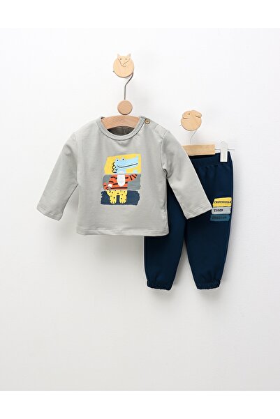 MiniKids Crocodile suit, navy blue-grey