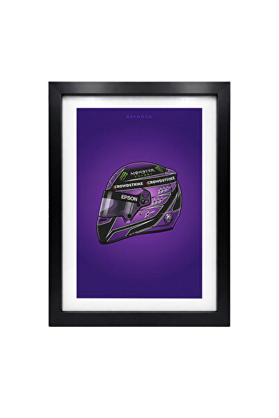 KAYNOCK Lewis Hamilton Kask, Formula 1, F1, Poster Tablo Siyah Çerçeve