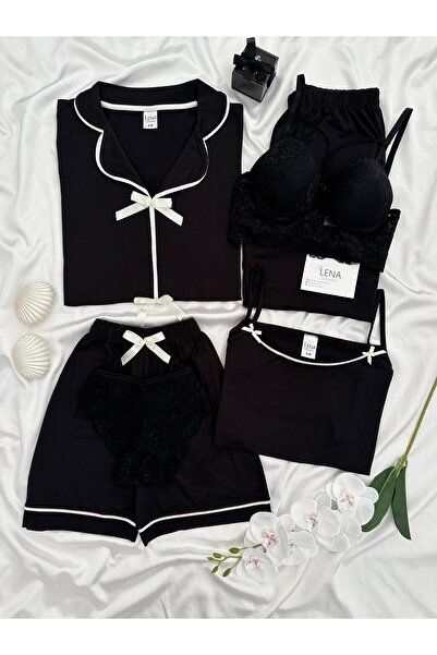 Lena Homewears Women's Bow Detail Piece Pajama Set with Underwear – Cami Top ...