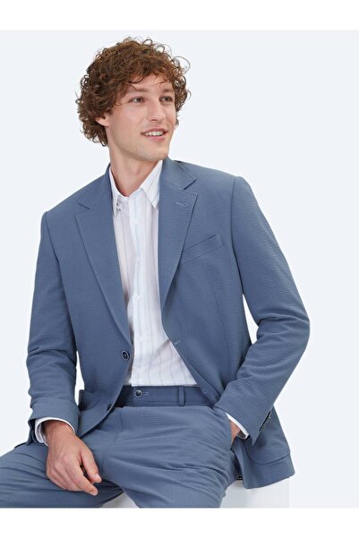 Kip Blue Striped Modern Fit Suit
