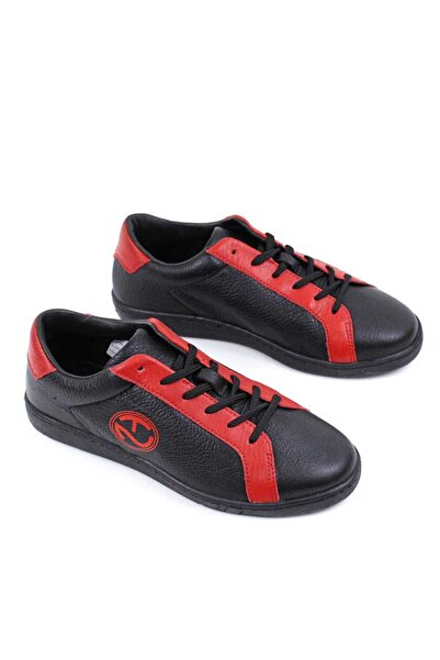 tino Women's casual shoes, made of genuine Leather 7032-BLACK/RED
