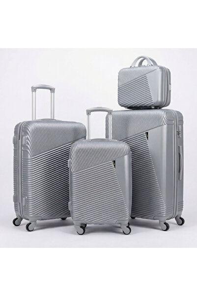 ASFAR طقم حقائب سفر من 4 قطع مصنوع من مادة ABS، بمقاسات 14-20-24-28 بوصة، مزو...