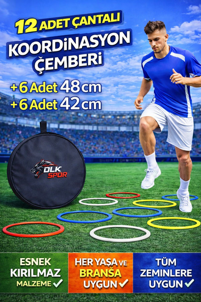 DLKSPORT DLK SPORT ÇANTALI 12 ' Lİ KOORDİNASYON VE ANTRENMAN ÇEMBER SETİ