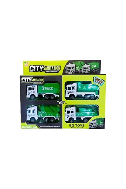 OEM Set of 4 Garbage Trucks, City Sanitation, Green, 3 Years