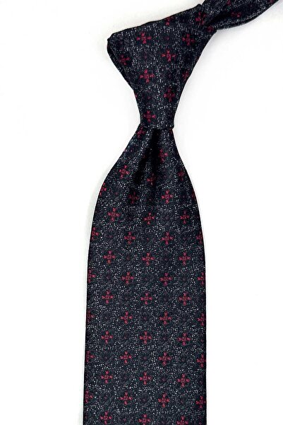 Kravatkolik Cravată clasică cu model nisip negru și batistă KK13558