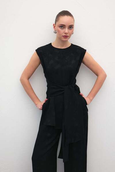 Sateen Camila Bluz - Black