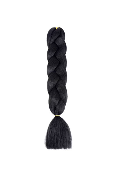 BSMBIOO 3-Piece Braided Hair Wig Black 60centimeter
