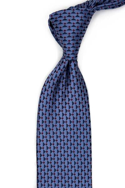Kravatkolik Plava kravata sa malim uzorkom i maramicom KK13445