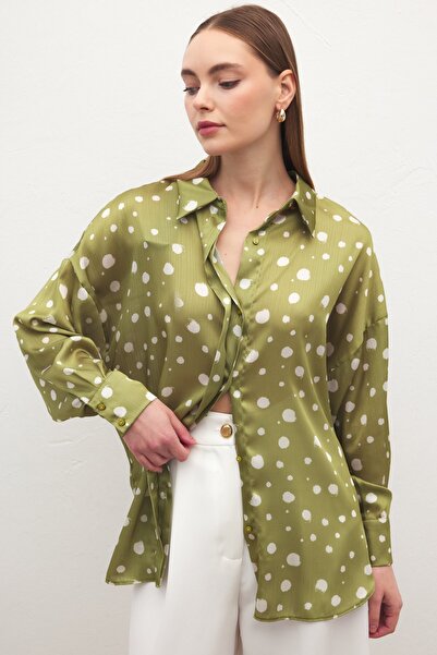Sateen Polka Dot Pack Shirts - Oil Green