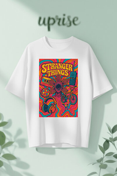 Vordevia Σχέδιο Stranger Things με τύπωμα Βαμβάκι από oversized μπλουζάκια