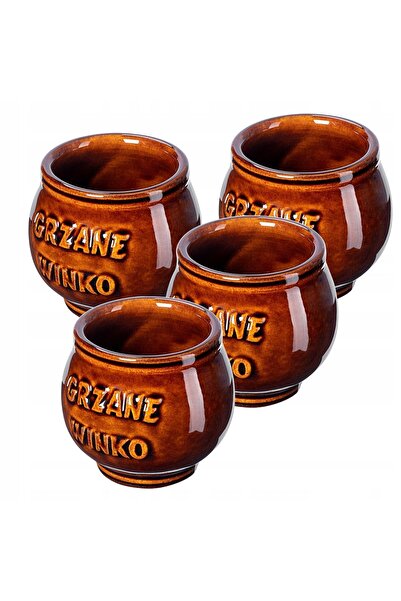 KADAX Set de 4 căni de vin fiert din gresie, 300 ml