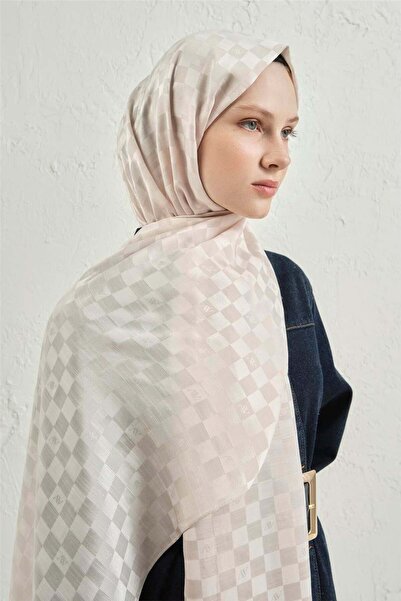 Armine Elegance Silk Cotton Checkered Shawl 17
