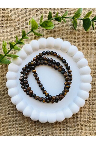 Luba Men's Black Tiger's Eye Natural Stone Prayer Beads with Both Bracelet an...