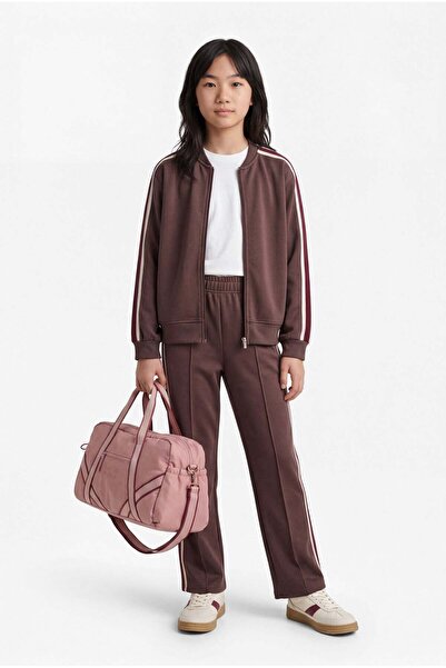 PAULMARK Devojčice, bočna strana Sa prugastim detaljima ravne nogavice, crne ...