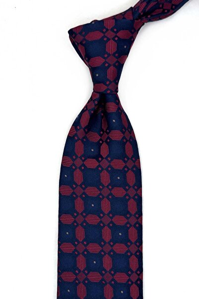 Kravatkolik Klasična kravata s mornarsko plavim i crvenim motivima sa maramic...