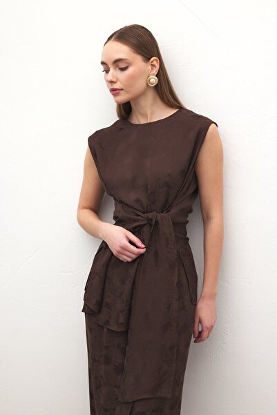 Sateen Camila Bluz - Coffee