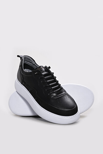 Ayakkabıhane Inside and Outside H Genuine Leather Black Eva Men's Sports S Sn...