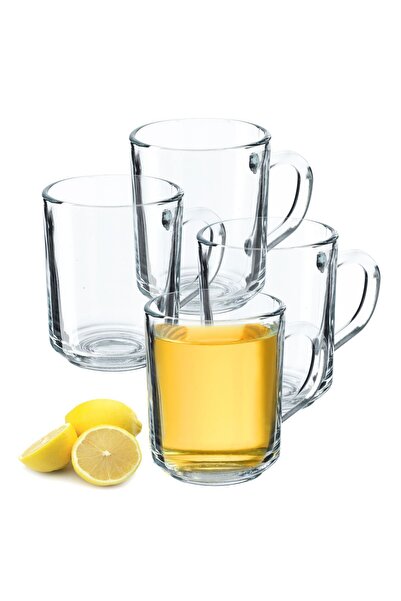 KADAX Glasses for Tea, Coffee, Beverages with Handles, Set of 4 Glasses, 240ml