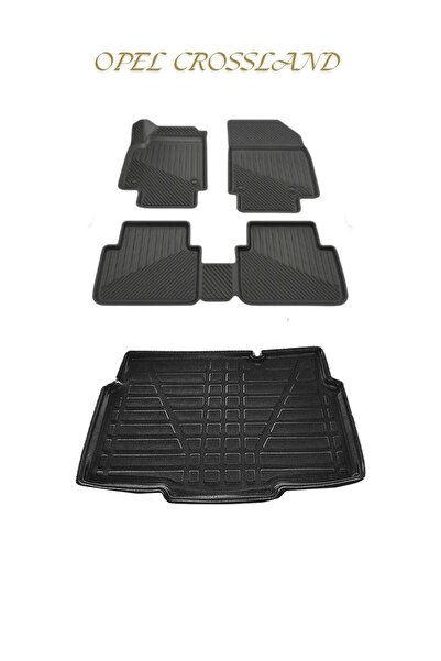 Black Gold Opel Crossland X 2016+ 3D TPE Havuzlu Oto Paspas ve ÜST Kademe Bag...