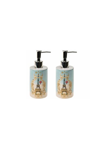 Bosphorus BATH SET CERAMIC LIQUID SOAP HOLDER TWO PIECES ROMANTIC GREEN MODEL...