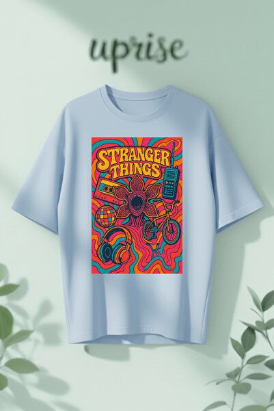 Vordevia Σχέδιο Stranger Things με τύπωμα Βαμβάκι από oversized μπλουζάκια