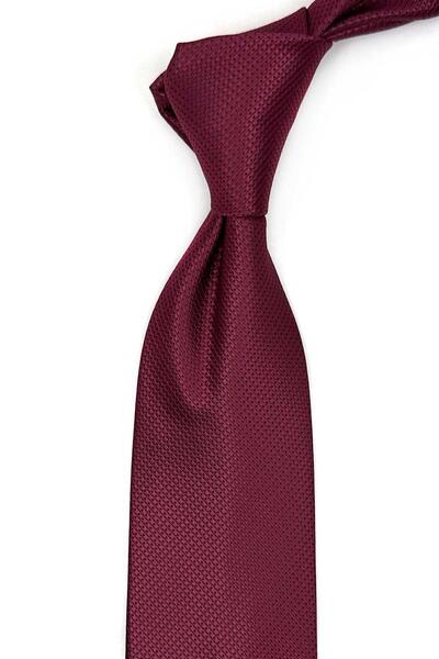 Kravatkolik Klasična kravata sa bordo točkastim uzorkom i maramicom KK13451