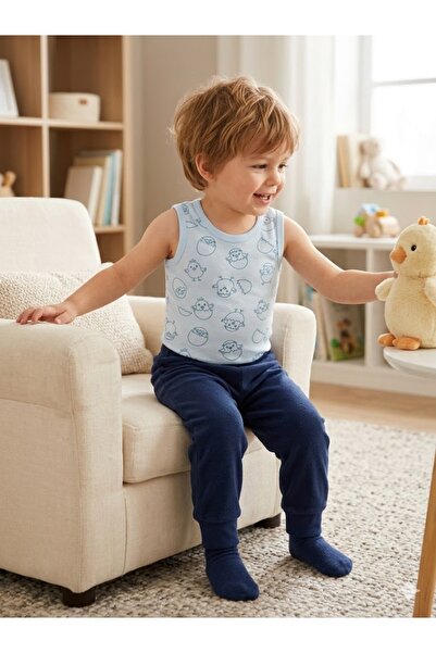 Şimo Butik Girl Boy Child Baby Sleeveless Strappy Snap Fastener Bodysuit-Badi...