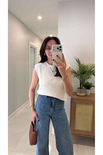 BİRCANÇİL Md Dofre Ecru Sleeveless Knitwear