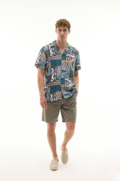 Mudo Straight Fit Striped Chino Shorts