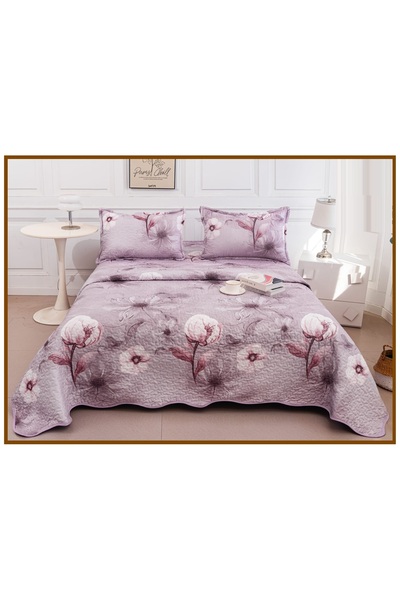 CHIRASO Set Cuvertură Pat Matlasată Reversibilă, 2 Fețe, 3 Piese, 220x240 cm,...