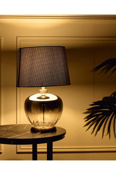 REDTAG مصباح طاولة زجاجي رمادي فضي