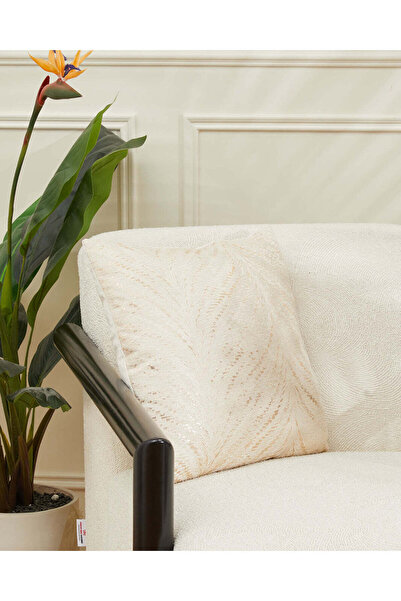 REDTAG Cream Jacquard Decorative Cushion (45×45cm)