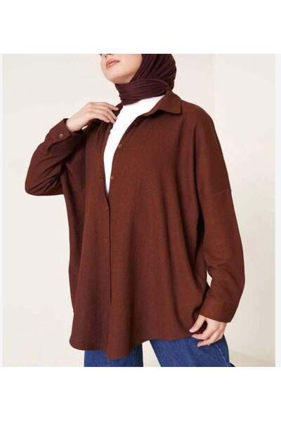 modasindoma Women's Oversize Shirt Brown