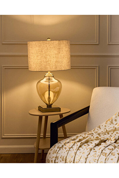 REDTAG مصباح طاولة أنيق من الزجاج الذهبي 68 سم