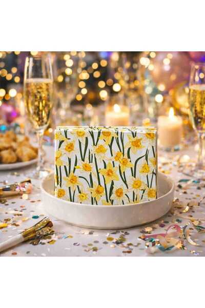 alenked Nergiz Desenli Vintage Kağıt Peçete Sunum&Parti&ikramlık 20 'li