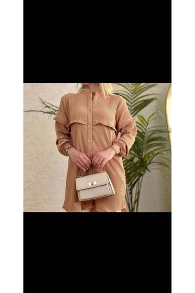 modasindoma Women's Judge Collar Shirt Beige