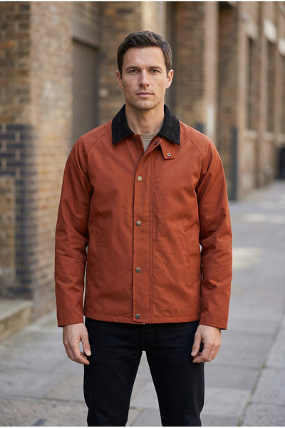 LTC Jeans Men's Regular Fit Zippered Snap Fastener Trench Tile Jacket