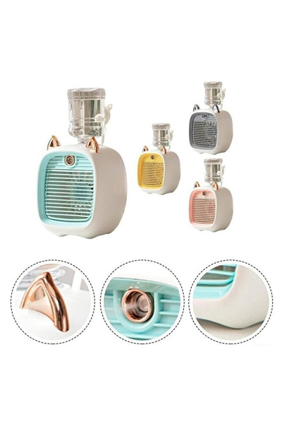 Generic 2-in-1 Humidifier Portable Cat Ear Air Cooler Fan 1200ml, 3 Speeds, R...