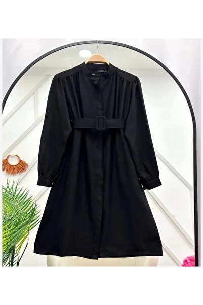 modasindoma Women's Belted Tunic Black