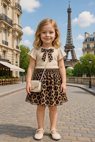 Riccotarz Κοριτσίστικο σετ με κοντομάνικη μπλούζα με λεπτομέρεια κορδέλας στο...