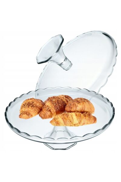 KADAX Suport pentru tort, farfurie din sticlă pentru fructe, cu picior, 32 cm