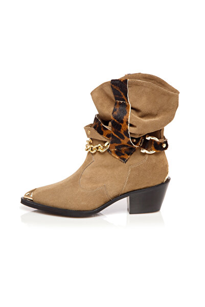 Modish Boutique Women's Boots / Ankle Boots with ruched pattern Bellem Brown