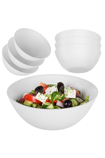 KADAX Bol de salată 20 cm din sticlă pentru supă și gustări, set de 3 cu cane...