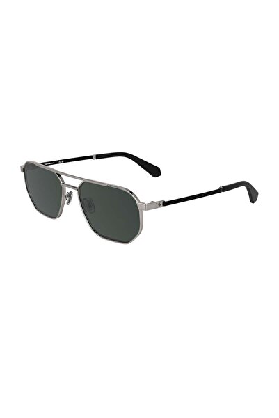Calvin Klein Jeans CKJ 25202S 016 56 Unisex Geometrik Gümüş Metal Güneş Gözlüğü