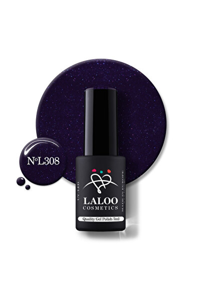 Laloo Cosmetics L308 Shimmering Dark Purple | Laloo gel polish 7ml