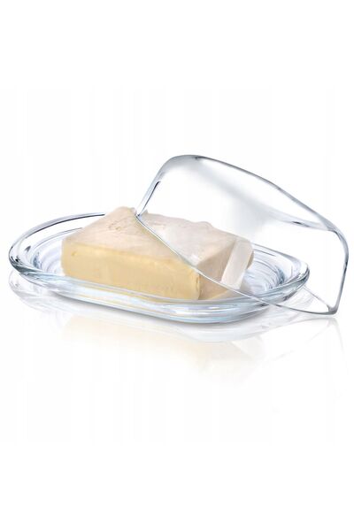 KADAX Recipient de unt din sticlă cu unt, recipient pentru unt cu capac solid