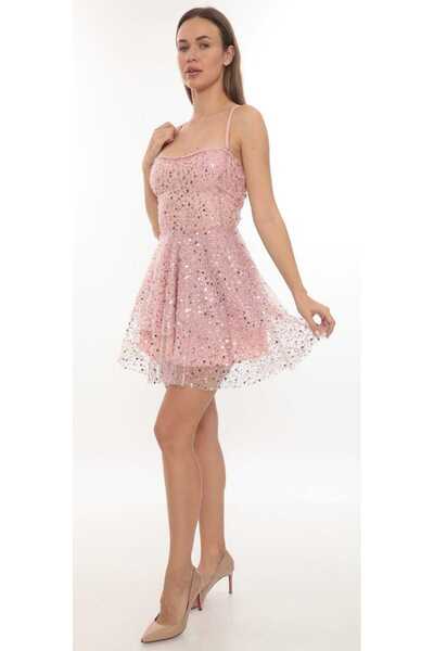 Hanife Glam Couture Hanife Glam inci taşlı mini prenses elbise