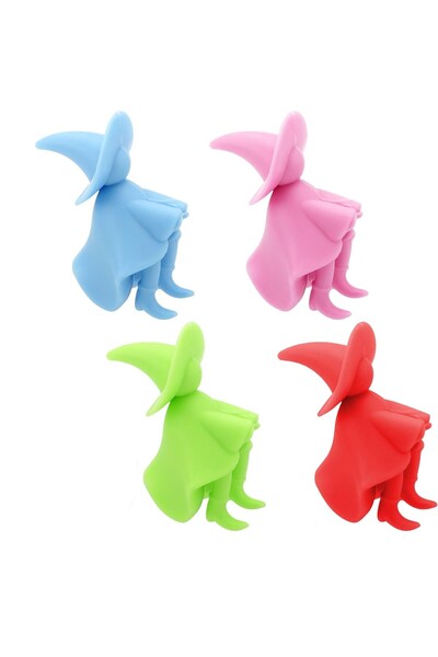 DELPI Set of 4 Witch Design Pot Lid Accessories and Cooking Spoon